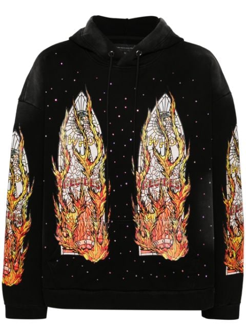 Who Decides War Flames Glass hoodie