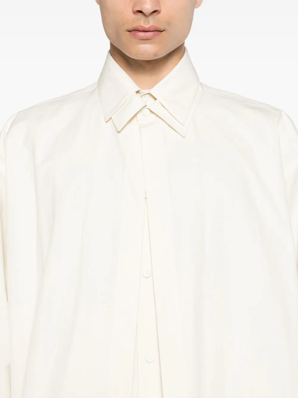 Jil Sander layered cotton shirt Beige