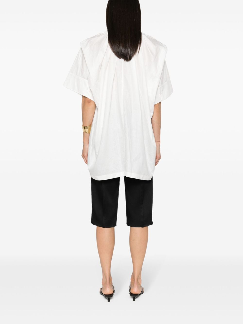 Shop Jil Sander Long Ruffle-collar Shirt In White