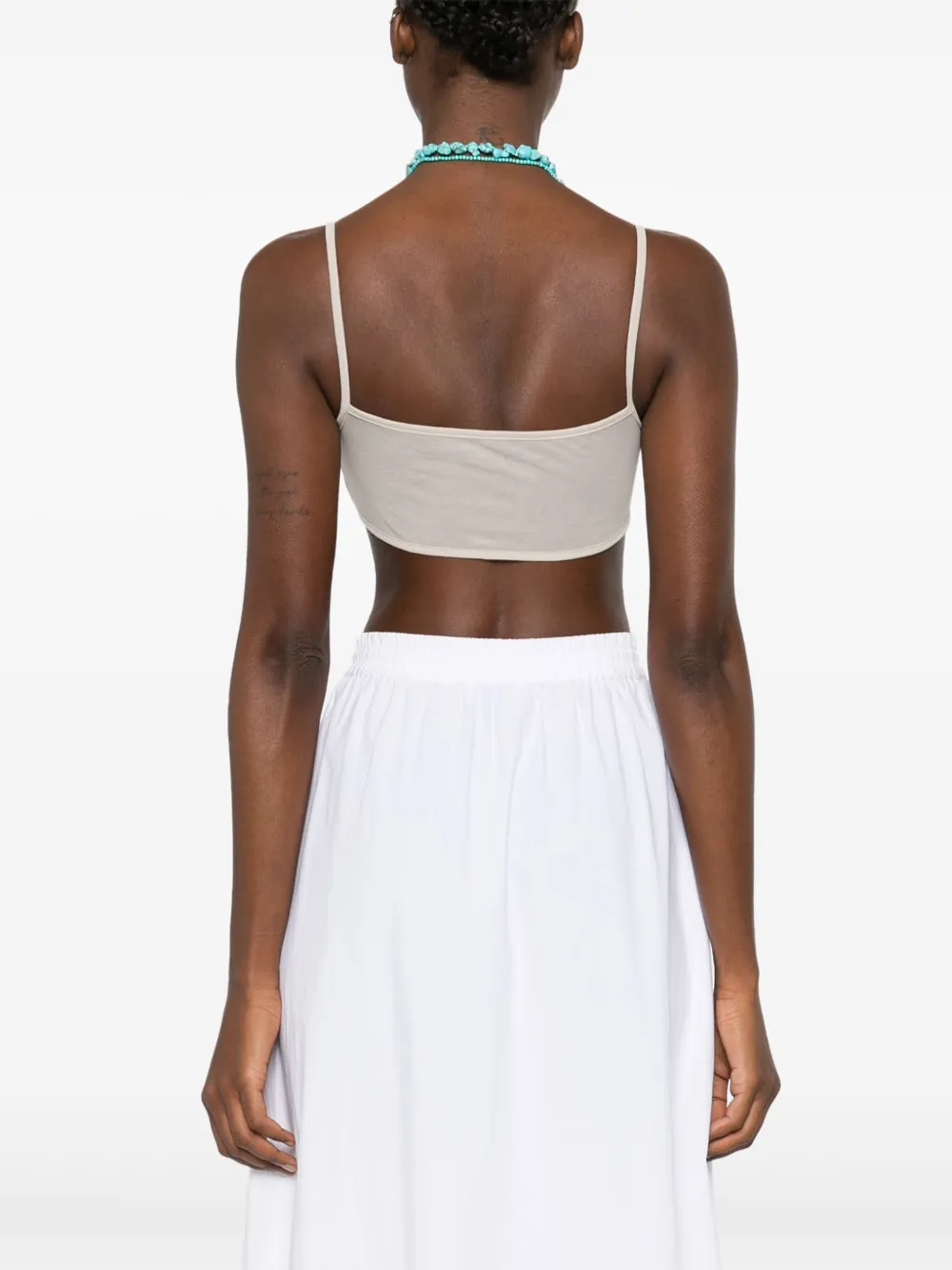 Paloma Wool Sheer Cotton Crop Top In Neutrals