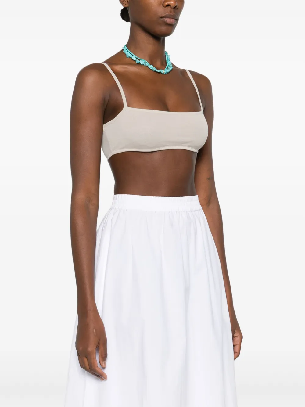 Paloma Wool Sheer Cotton Crop Top In Neutrals