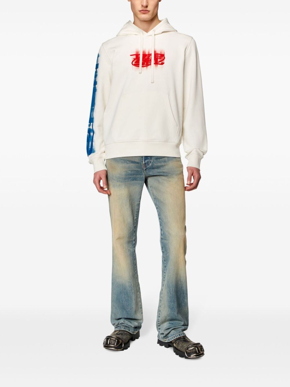 Diesel S-Ginn hoodie met trekkoord - Wit