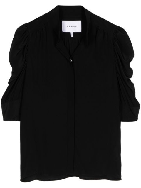 FRAME ruched silk blouse Women