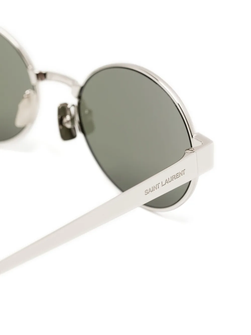 Saint Laurent Zonnebril met ovalen montuur Zilver