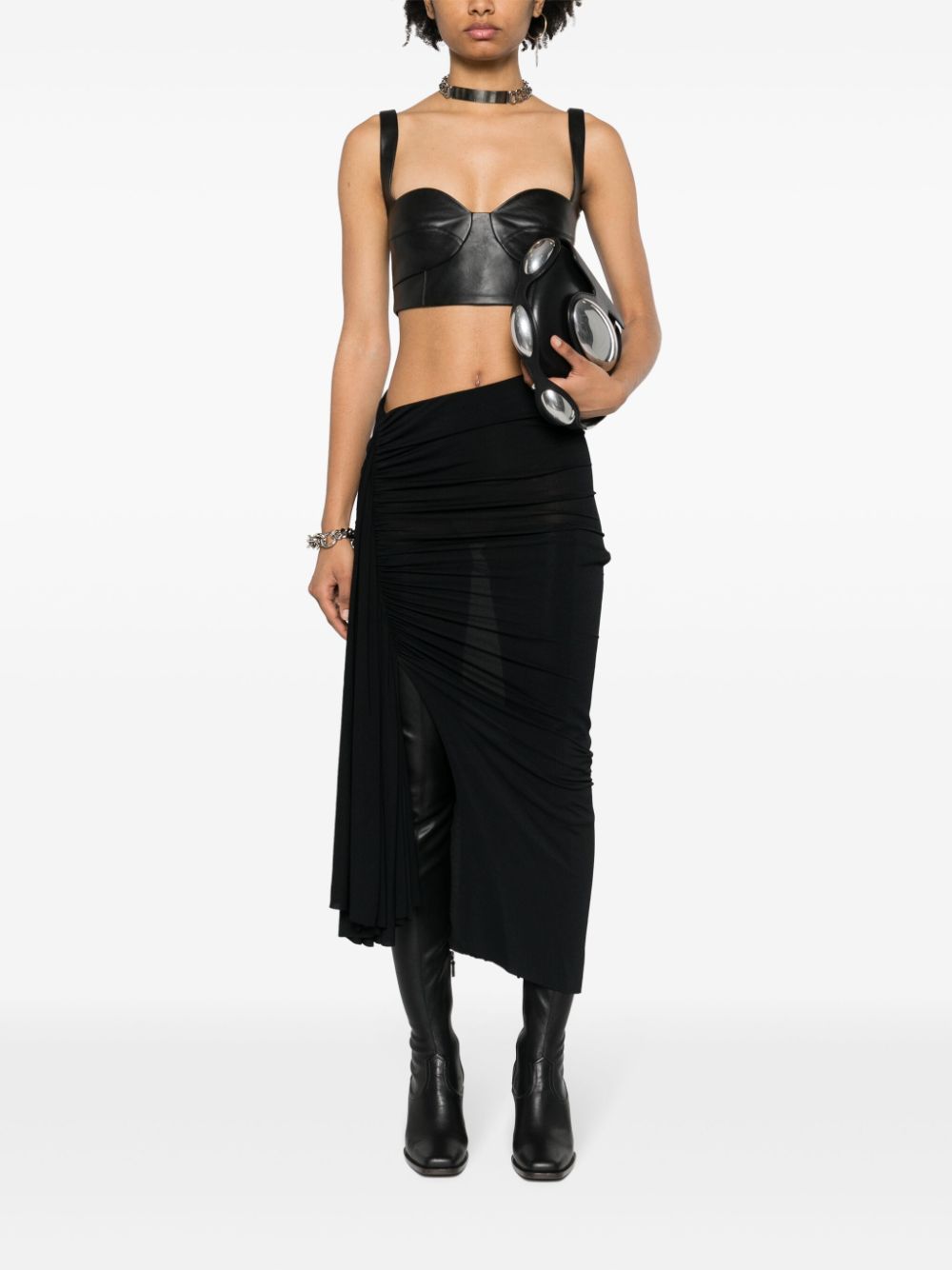 Rick Owens Lilies Fog asymmetrische gedrapeerde rok - Zwart