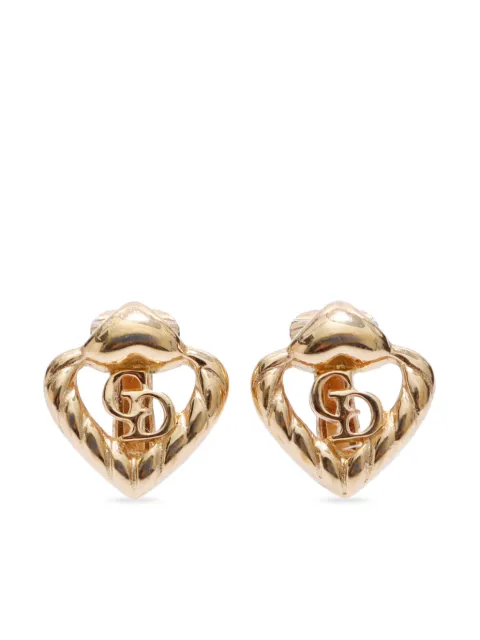 Christian Dior Pre-Owned CD heart clip-on earrings