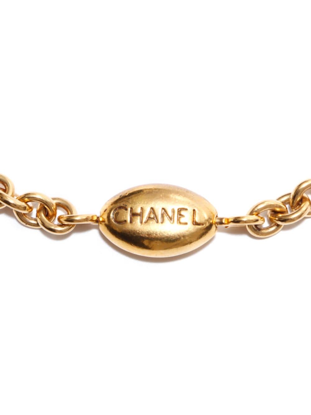 CHANEL Pre-Owned 1990s logo-engraved chain necklace - Goud