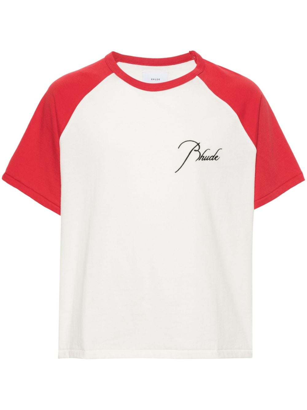 logo-embroidered colour-block T-shirt