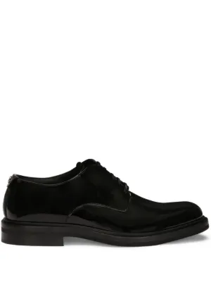 Leather Derby Shoes in Black for Men | Dolce&Gabbana® US