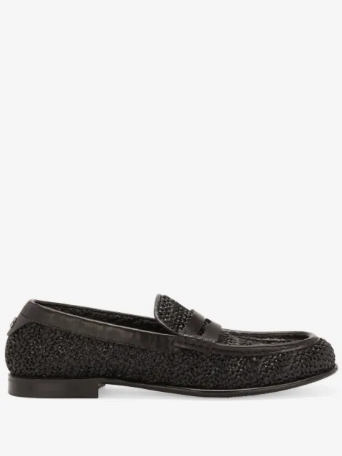 Dolce & Gabbana mocasines penny de rafia entretejidos