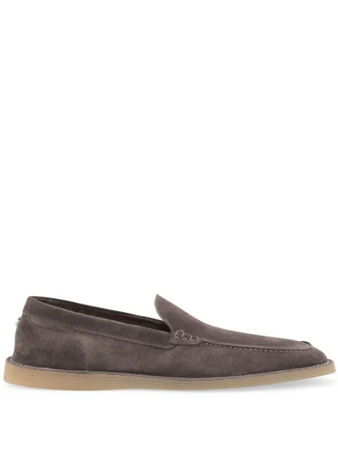 Dolce & Gabbana mocasines de gamuza con placa DG