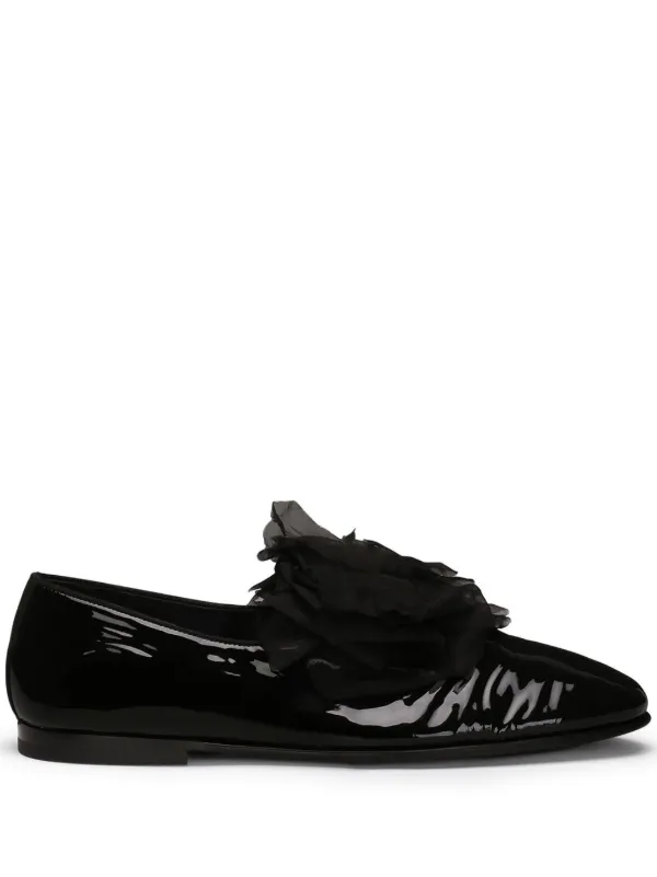Dolce & Gabbana フローラル レザースリッポン | ブラック | FARFETCH JP