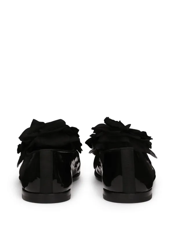 Dolce & Gabbana フローラル レザースリッポン | ブラック | FARFETCH JP