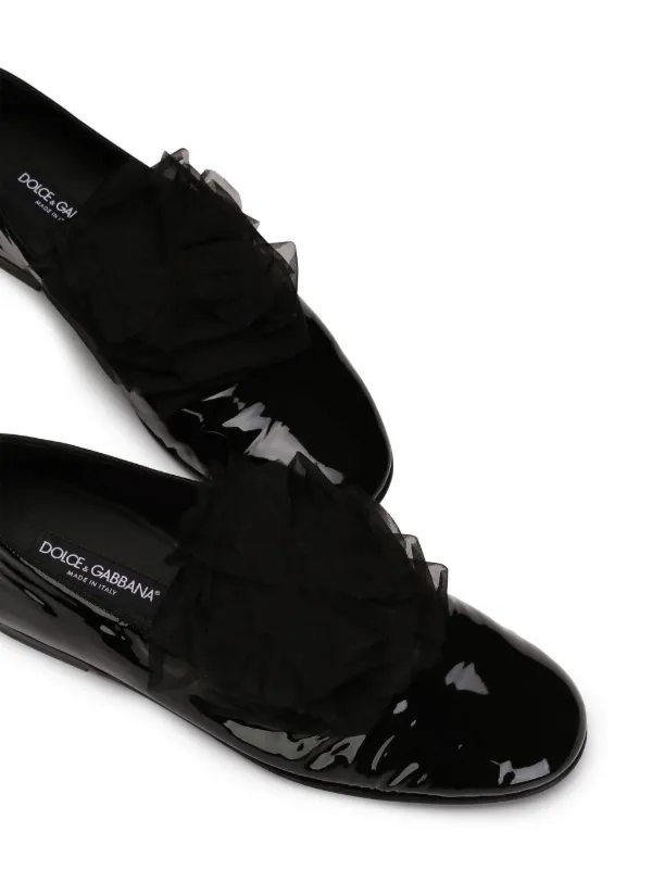 Dolce & Gabbana フローラル レザースリッポン | ブラック | FARFETCH JP