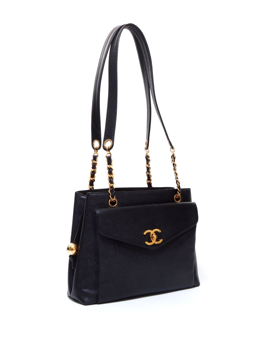 CHANEL 1995 CC grained leather tote bag Women