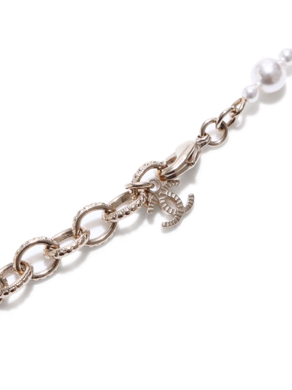Pre-owned Chanel 2020 Cc Pearl Charm Bracelet In Gold