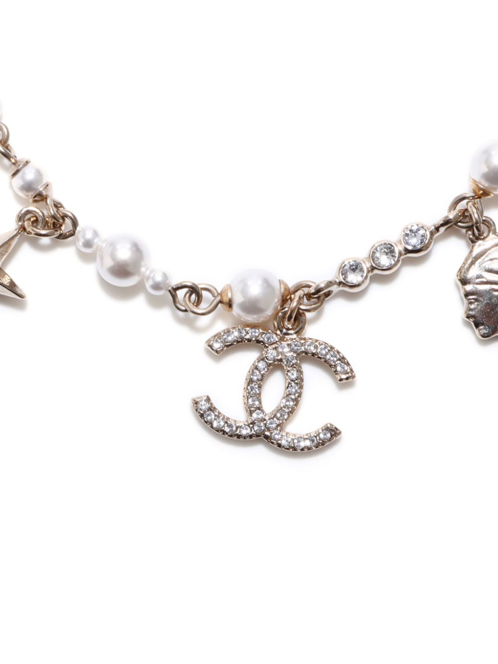 Pre-owned Chanel 2020 Cc Pearl Charm Bracelet In Gold