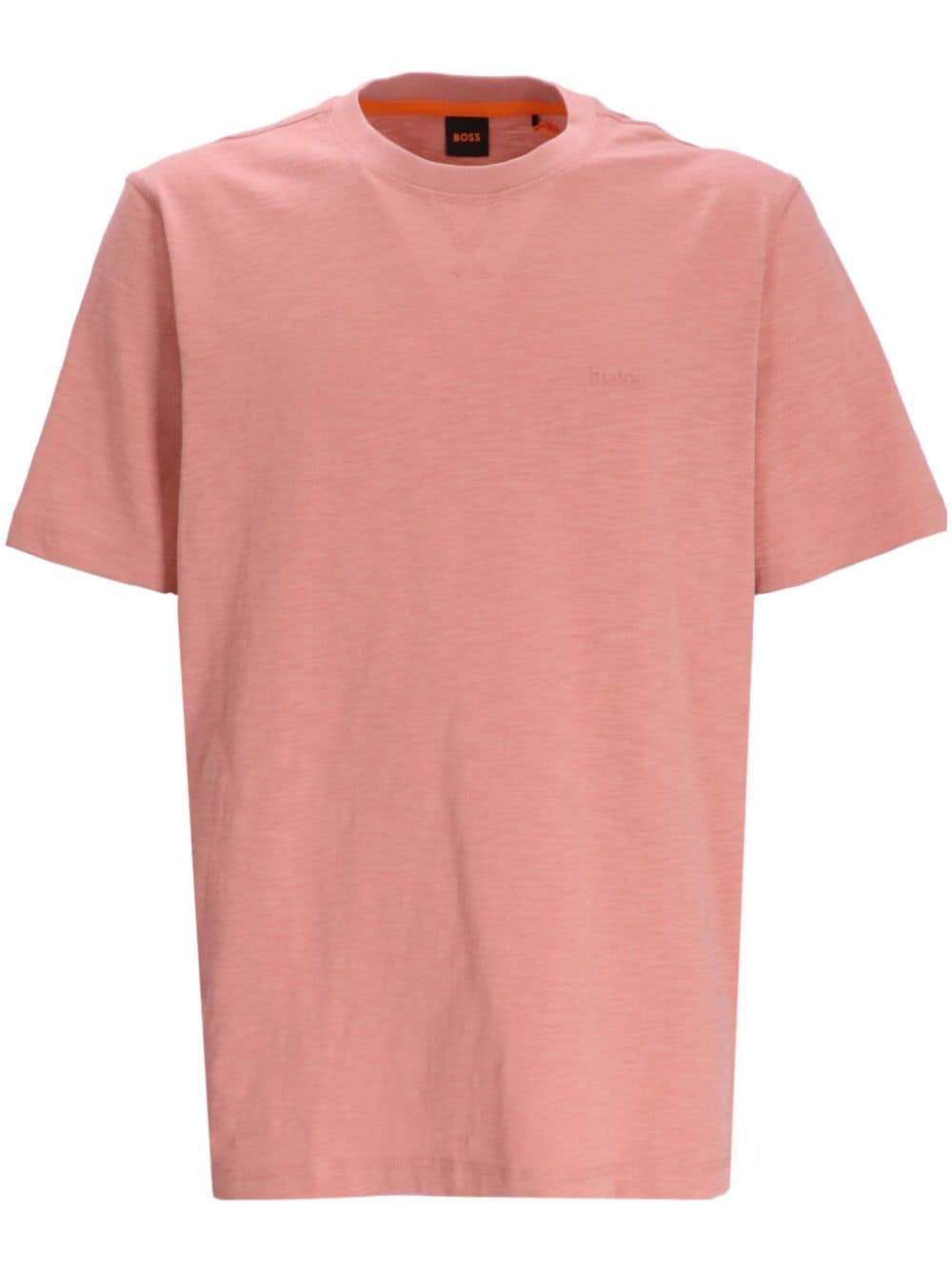Hugo Boss Logo-embroidered Cotton T-shirt In Pink