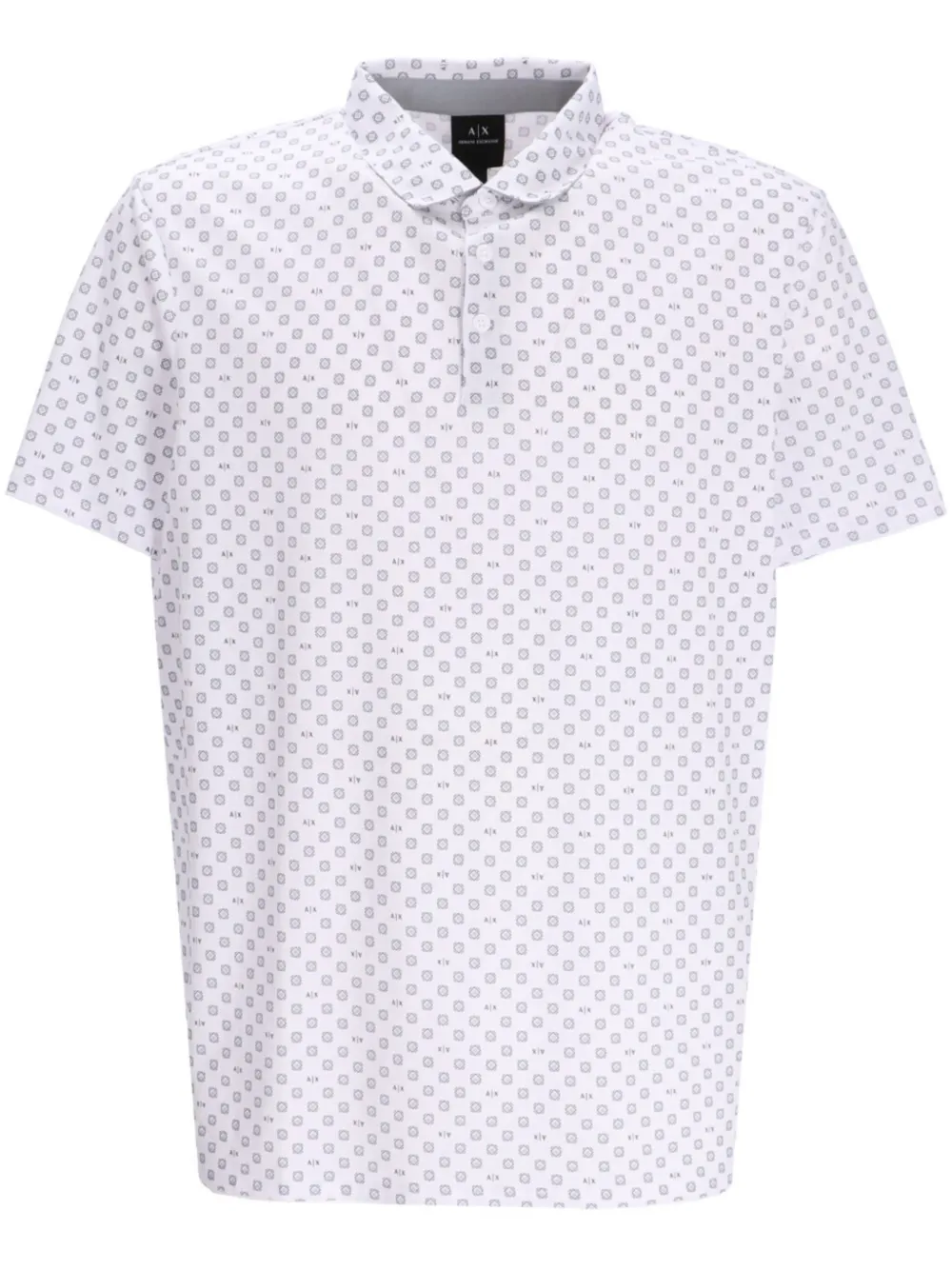 geometric-pattern print cotton polo shirt