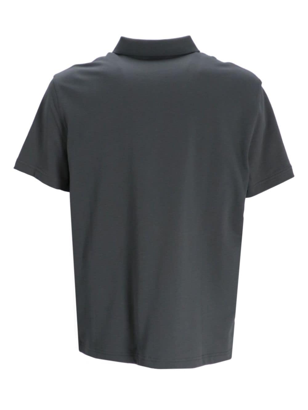 Shop Armani Exchange Logo-print Cotton Polo Shirt In Grey