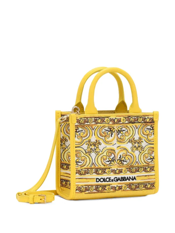 【新season】DOLCE＆GABBANAマジョリカプリントハンドバッグ黄 Dolce & Gabbana マジョリカプリント ハンドバッグ | イエロー