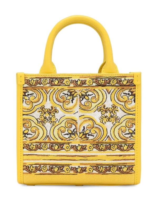 Dolce Gabbana mini DG Daily canvas tote bag women Calf Leather Fabric One Size Yellow