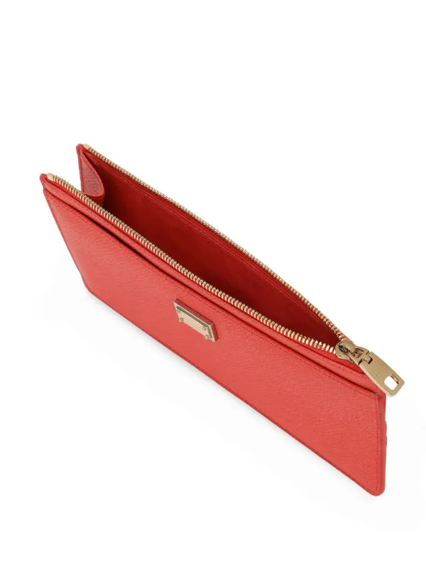 Dolce & Gabbana logo-plaque Leather Card Holder | Orange