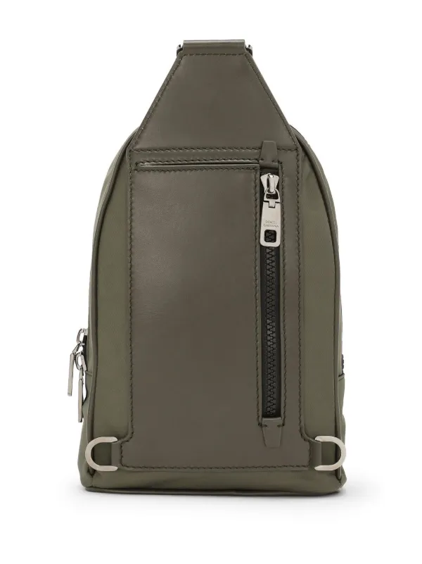 Dolce & Gabbana logo-lettering Cross Body Backpack | Green | FARFETCH