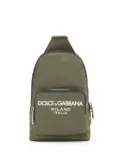 Dolce & Gabbana logo-lettering cross body backpack - Green