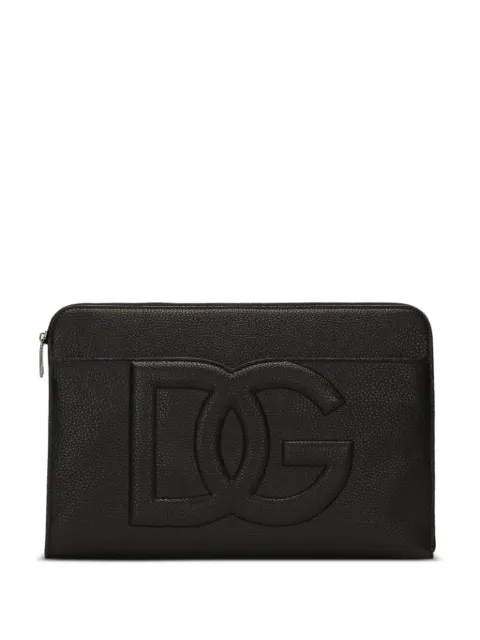 Dolce & Gabbana large logo-embossed clutch bag