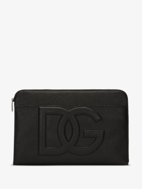 Dolce & Gabbana large logo-embossed clutch bag