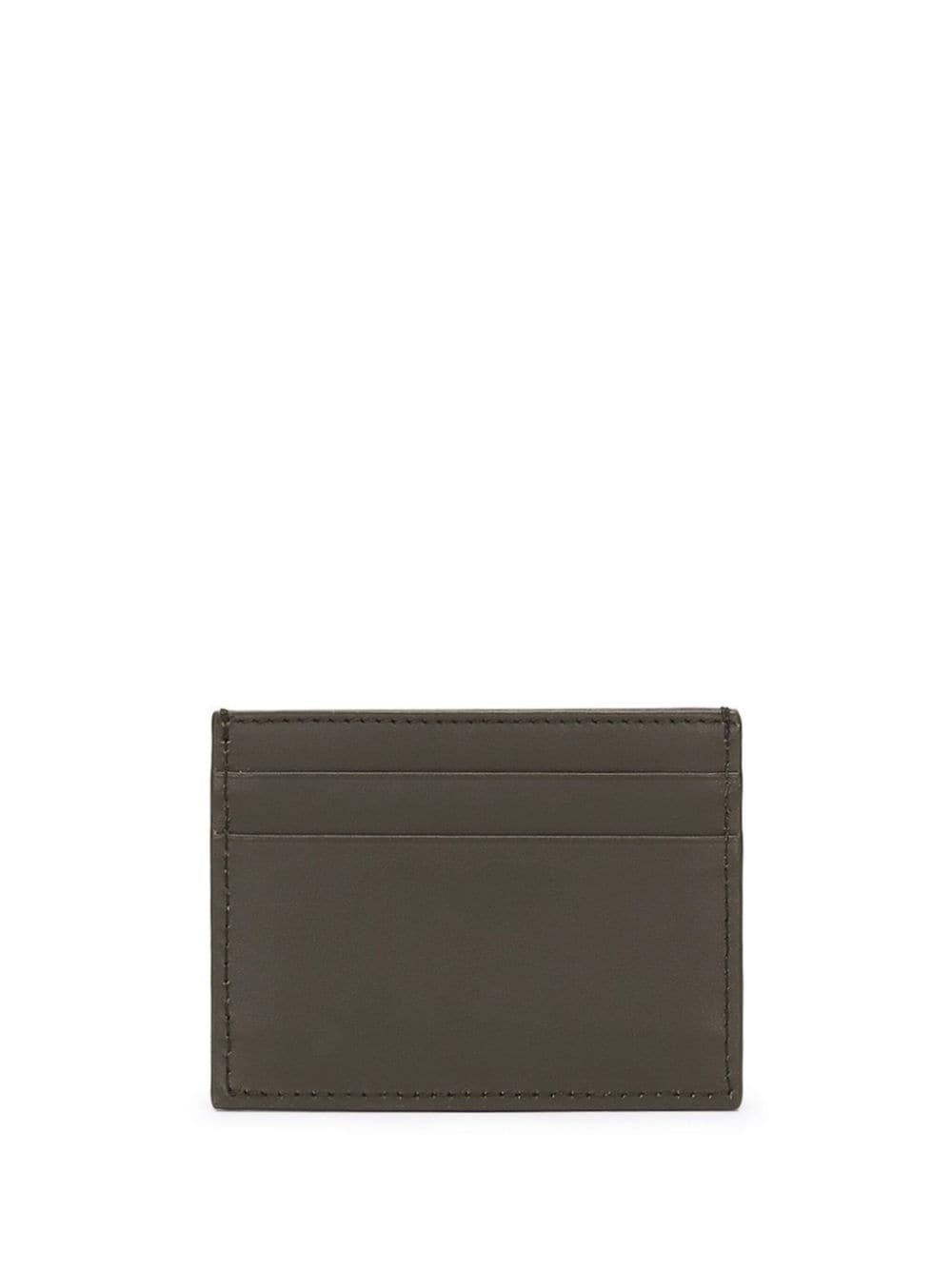 Shop Dolce & Gabbana Logo-print Leather Cardholder In Green