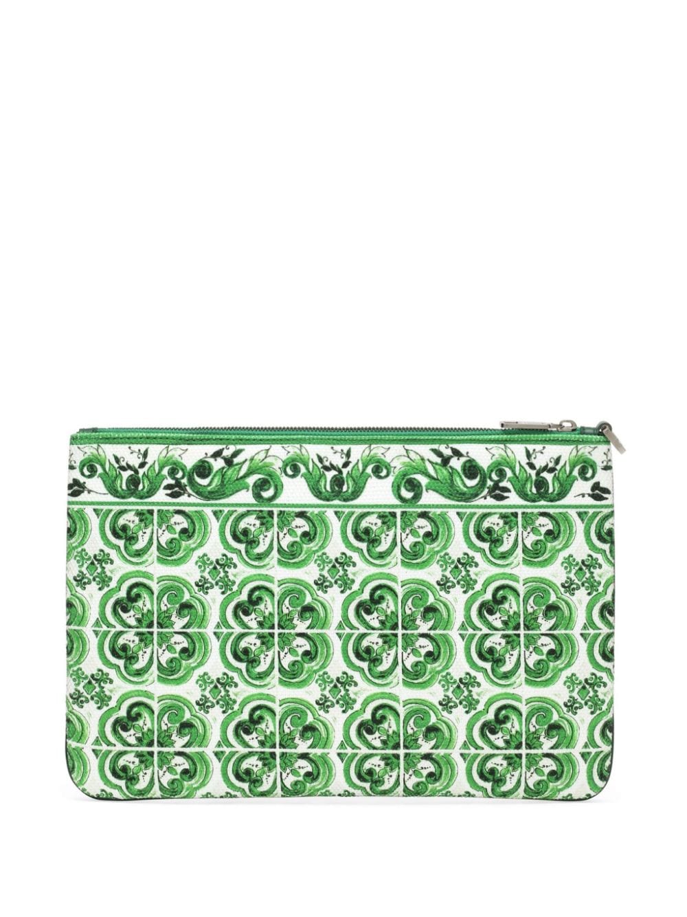 Shop Dolce & Gabbana All-over Print Clutch Bag In Green