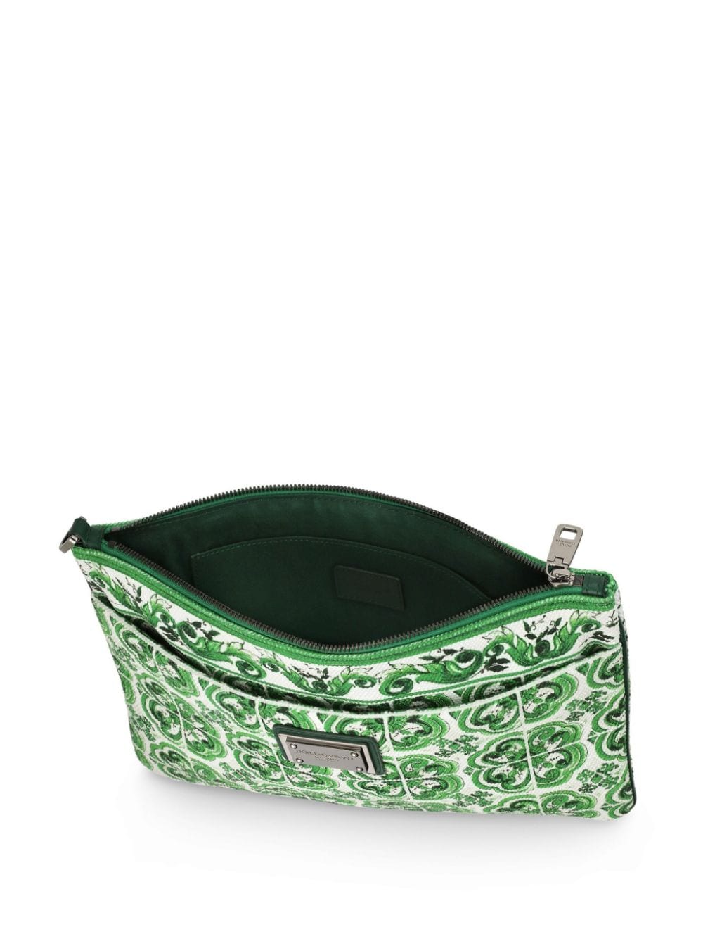 Shop Dolce & Gabbana All-over Print Clutch Bag In Green