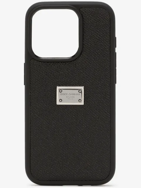 Dolce & Gabbana funda para iPhone 15 Pro con placa del logo
