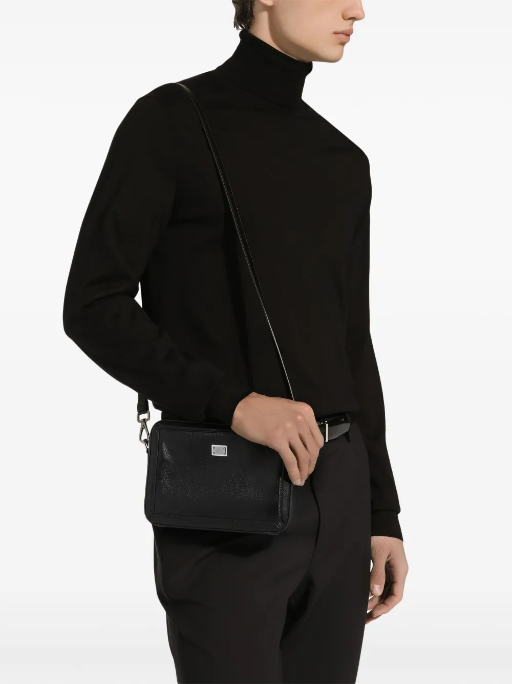 Dolce & Gabbana Crossbodytas met logoplakkaat - Zwart