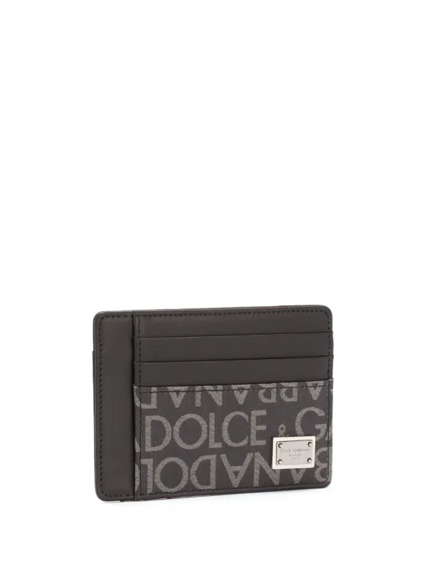 DOLCE &amp; GABBANA カードケース(箱付き) Calfskin card holder with DG logo in Black for Women