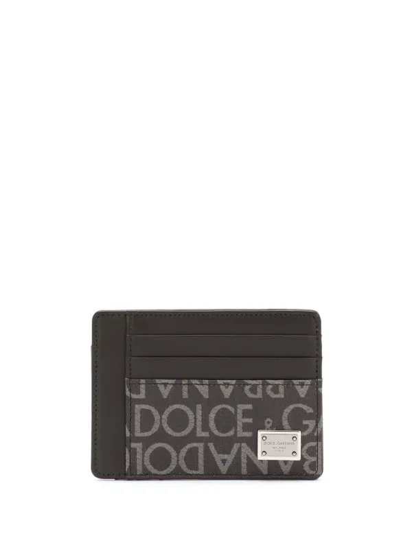 Dolce Gabbana Coated Jacquard Card Holder Black FARFETCH AZ