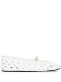 Dolce & Gabbana perforated leather ballerina shoes - White