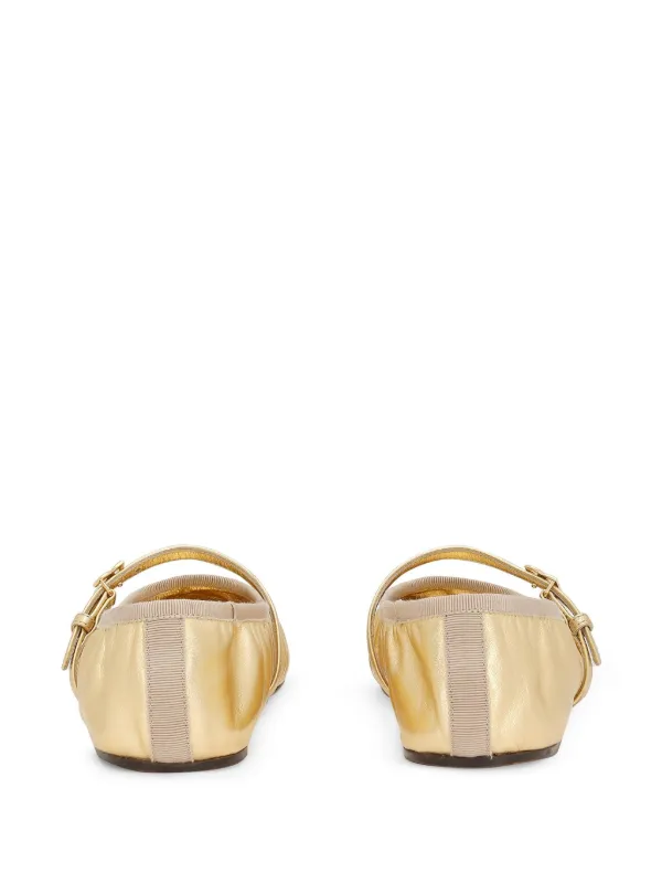【関税＆送料込み】Dolce & Gabbana Leather Ballerina Dolce & Gabbana Leather Ballerina Shoes | Gold | FARFETCH TR