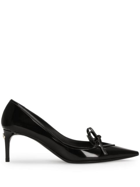 Dolce & Gabbana ribbon-tie leather pumps Women