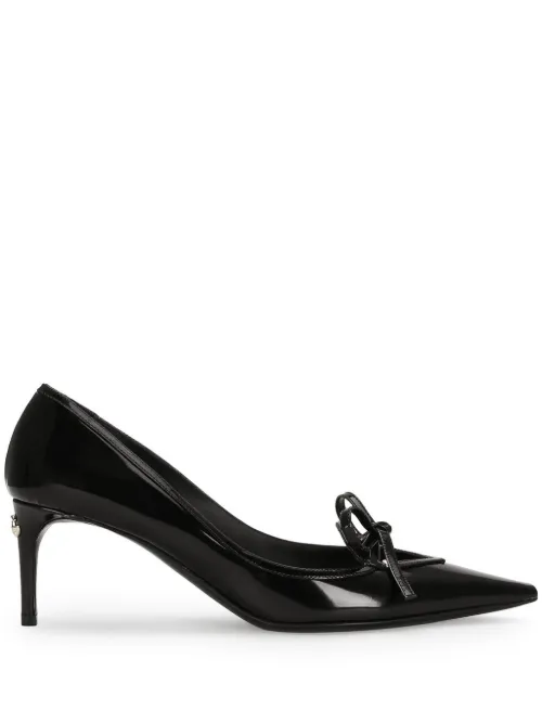 Escarpins en cuir à détail de nœud - Dolce & Gabbana - Modalova