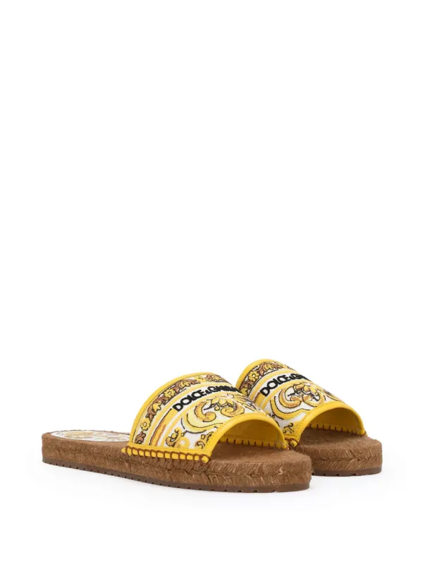 Dolce & Gabbana ラフィア フラットサンダル | ニュートラル