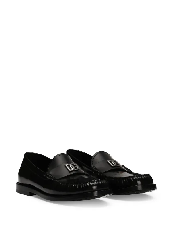 【関税＆送料込み】Dolce & Gabbana Loafers With Logo Plaque Dolce & Gabbana logo-plaque Loafers | Black | FARFETCH
