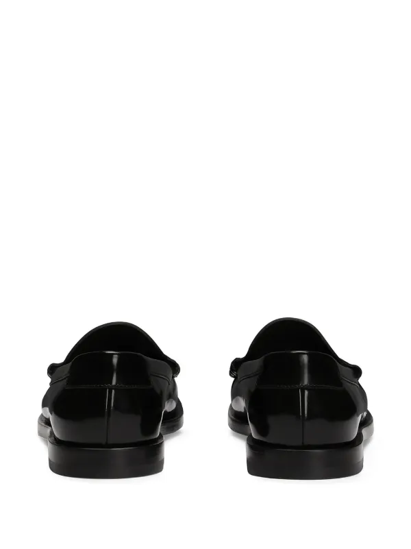 【関税＆送料込み】Dolce & Gabbana Loafers With Logo Plaque NEW DOLCE & GABBANA BLACK LEATHER DG LOGO LOAFERS SHOES 41