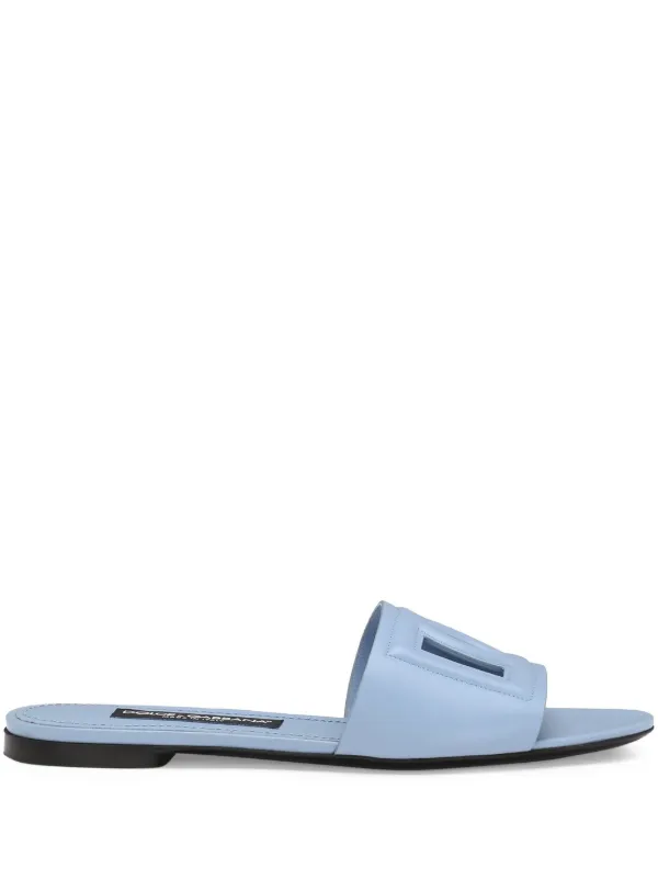 【関税＆送料込み】Dolce & Gabbana Leather Sandals With Dg Dolce & Gabbana DG-logo Leather Sandals | White | FARFETCH