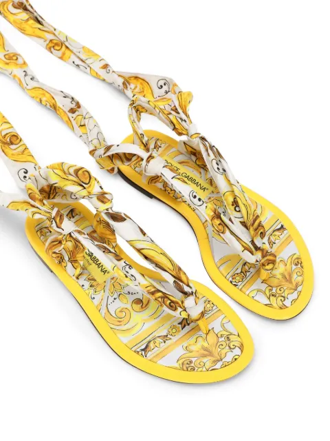 Dolce & Gabbana Majolica-print thong sandals CQ0598AT850 - 3