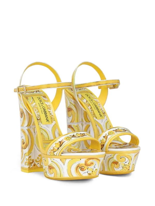 Dolce & Gabbana 105mm Majolica-print Platform Sandals