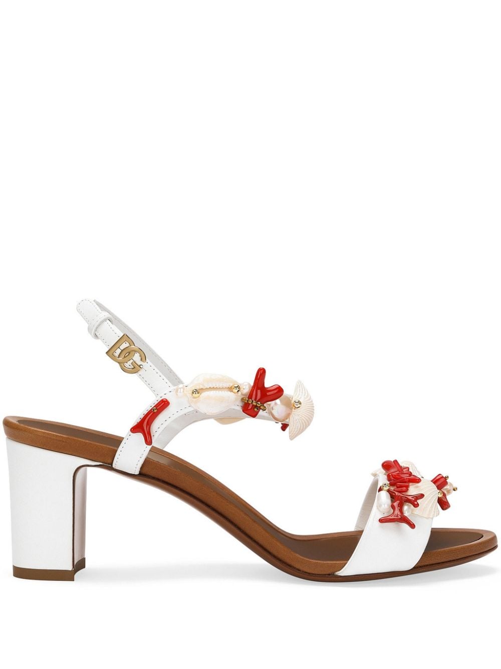 Dolce & Gabbana Keira Sandalen mit Muschelapplikation 60mm - Weiß