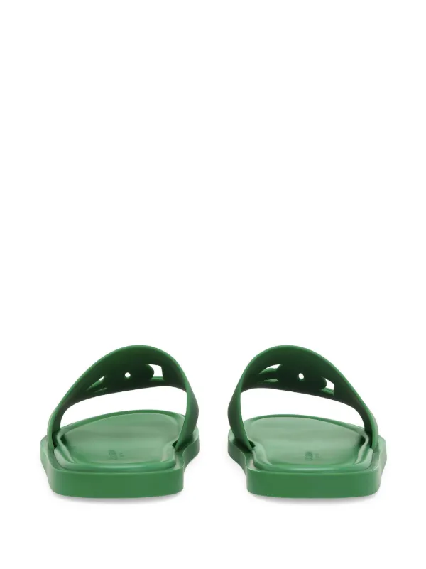 Dolce & Gabbana logo-embossed cut-out Slides | Green | FARFETCH